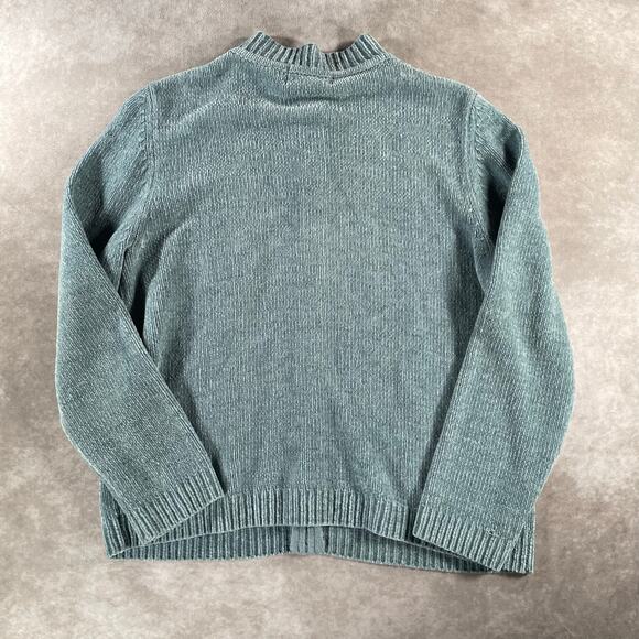 Vintage Alfred Dunner Grandma Style Patterned Cozy Blue Full Zip Sweater - Picture 2 of 5